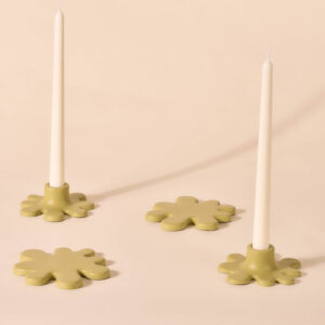 Porta velas manchas pintura verde oliva