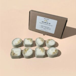8 velas de té "cappuccino"